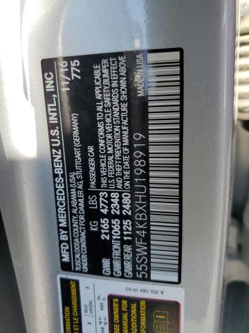 2017 MERCEDES-BENZ C 300 4MAT 55SWF4KBXHU198919