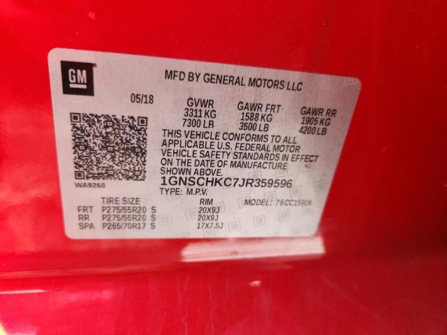2018 CHEVROLET SUBURBAN C 1GNSCHKC7JR359596