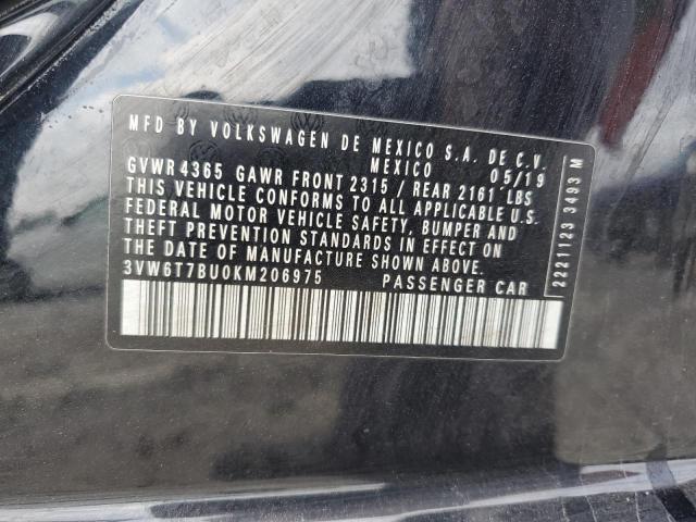 2019 VOLKSWAGEN JETTA GLI 3VW6T7BU0KM206975