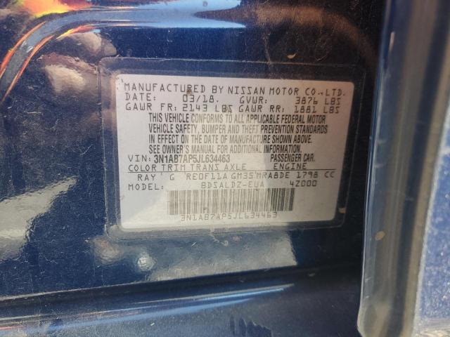 2018 NISSAN SENTRA S 3N1AB7AP5JL634463