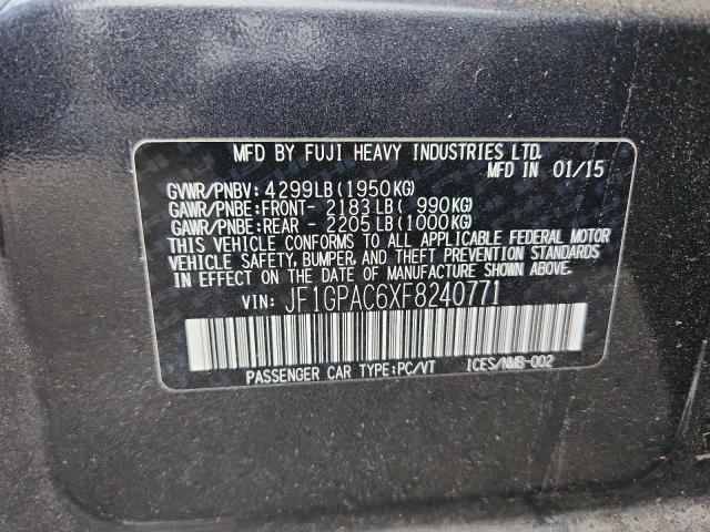 2015 SUBARU IMPREZA PR JF1GPAC6XF8240771