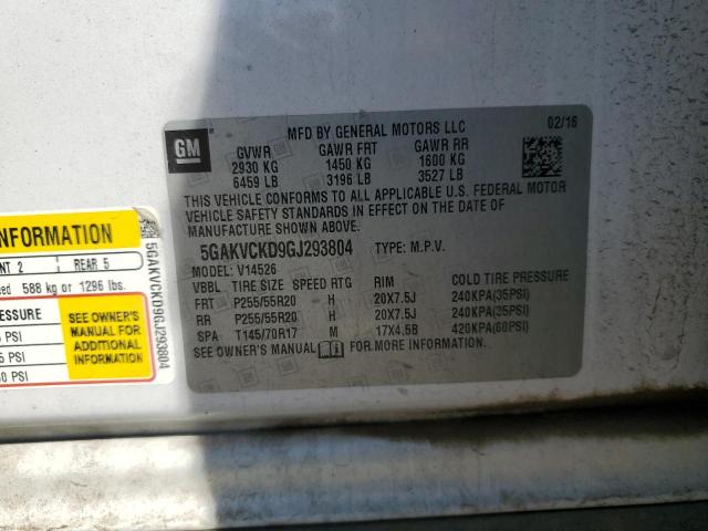 2016 BUICK ENCLAVE - 5GAKVCKD9GJ293804