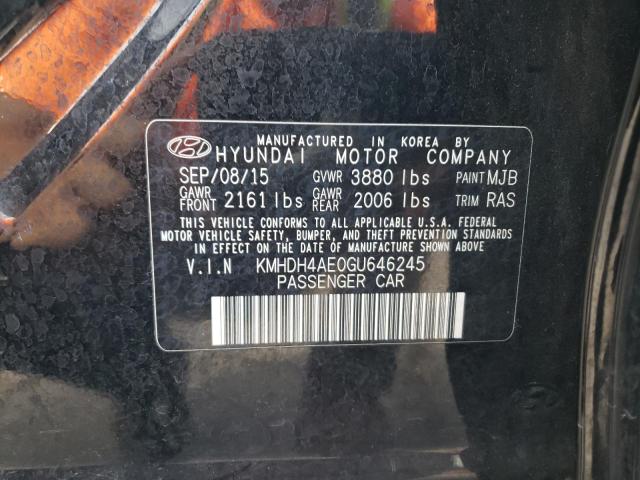 2016 HYUNDAI ELANTRA SE KMHDH4AE0GU646245