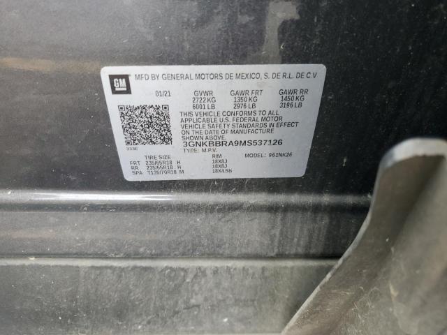 2021 CHEVROLET BLAZER 1LT 3GNKBBRA9MS537126