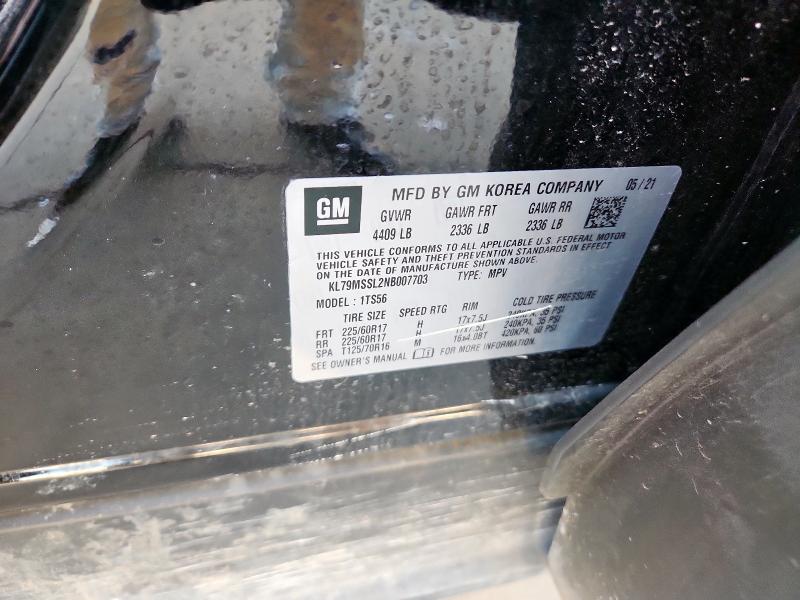 2022 CHEVROLET TRAILBLAZE - KL79MSSL2NB007703