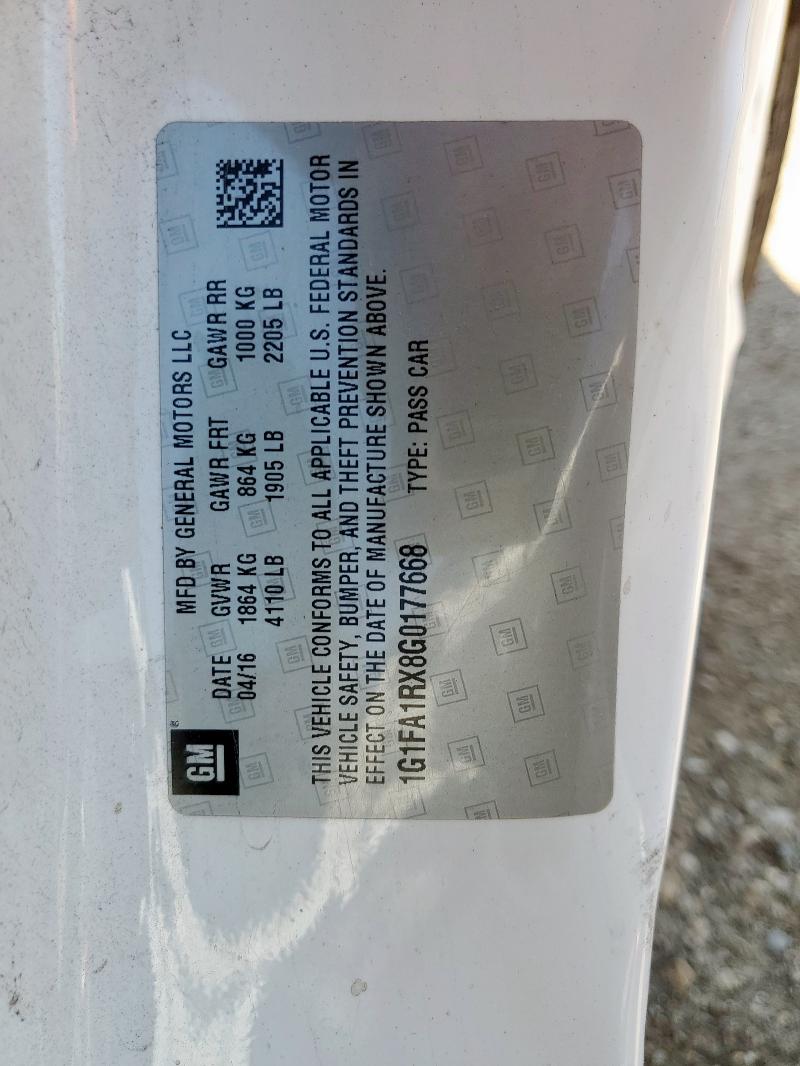 2016 CHEVROLET CAMARO LT - 1G1FA1RX8G0177668