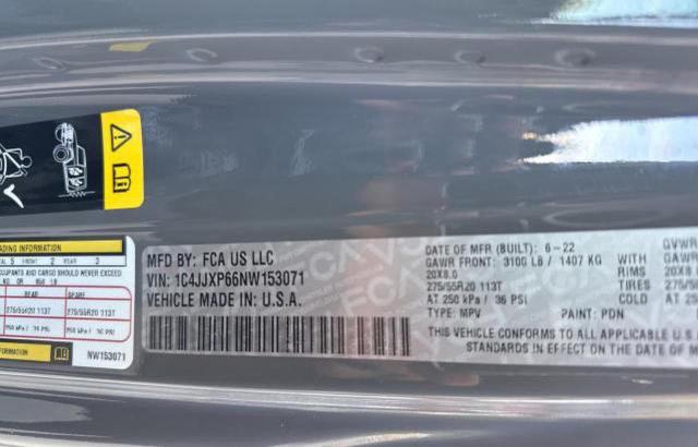 2022 JEEP WRANGLER U 1C4JJXP66NW153071
