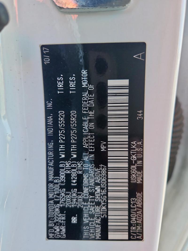 2018 TOYOTA SEQUOIA LI 5TDKY5G16JS069867