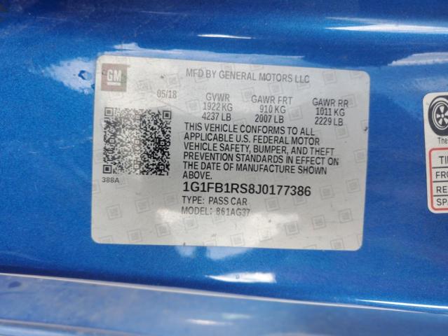 2018 CHEVROLET CAMARO LT 1G1FB1RS8J0177386
