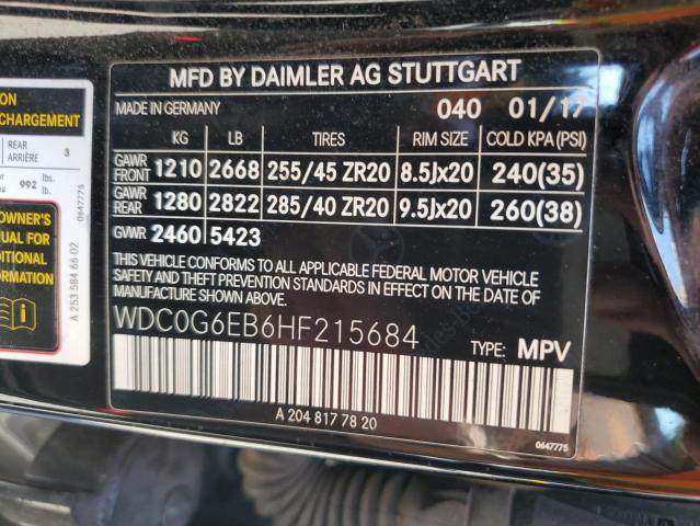 2017 MERCEDES-BENZ GLC 43 4MATIC AMG WDC0G6EB6HF215684