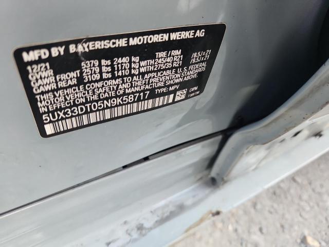2022 BMW X4 XDRIVE3 5UX33DT05N9K58717