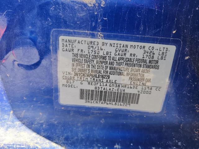 2017 NISSAN VERSA S 3N1CN7AP6HL816229