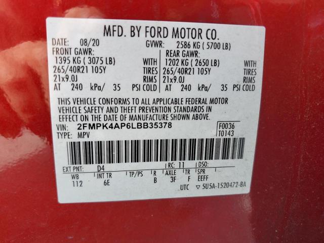 2020 FORD EDGE ST #3316993077