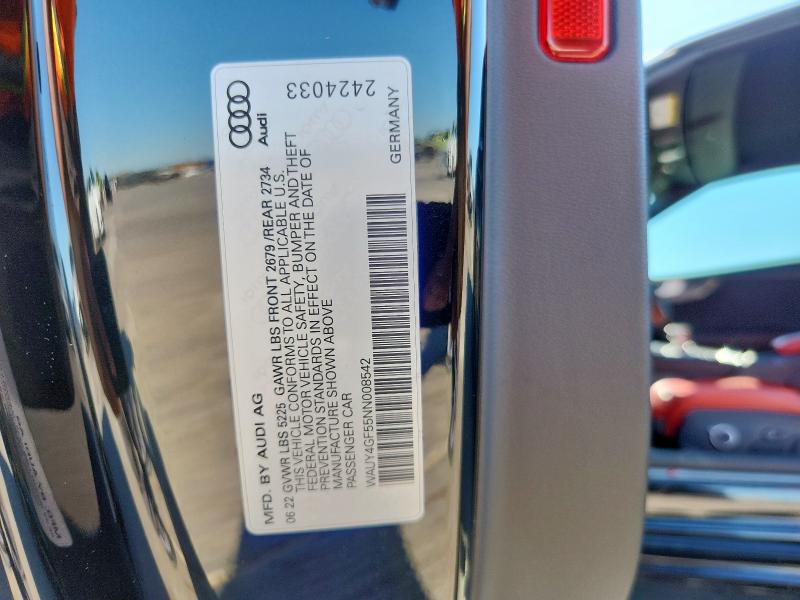 2022 AUDI S5 PRESTIG WAUY4GF55NN008542