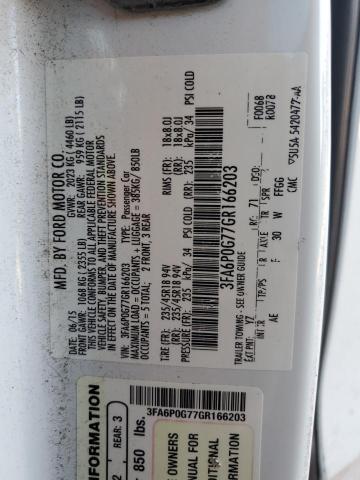 2016 FORD FUSION S - 3FA6P0G77GR166203