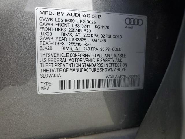 2018 AUDI Q7 PREMIUM WA1LAAF79JD001186