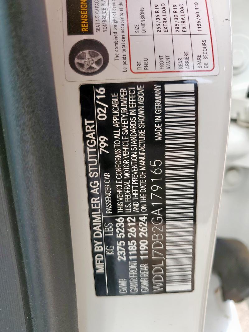 2016 MERCEDES-BENZ CLS 550 WDDLJ7DB2GA179165