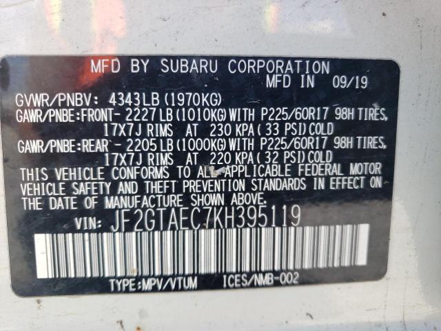 2019 SUBARU CROSSTREK JF2GTAEC7KH395119