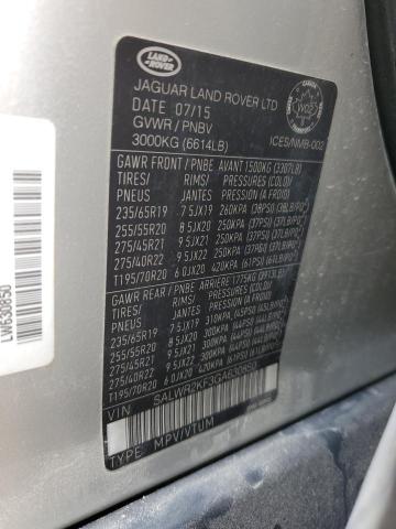2016 LAND ROVER RANGE ROVE SALWR2KF3GA630850