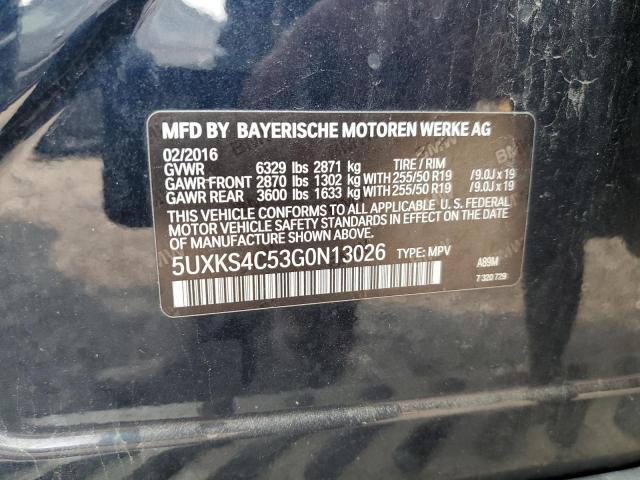 2016 BMW X5 XDRIVE3 5UXKS4C53G0N13026