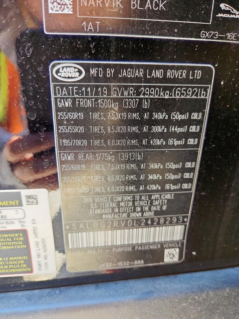 2020 LAND ROVER DISCOVERY SALRG2RV0L2428293