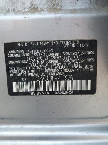 2015 SUBARU XV CROSSTREK 2.0 PREMIUM JF2GPACC3F9217926