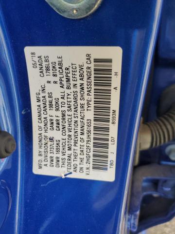 2018 HONDA CIVIC EX 2HGFC2F79JH561653