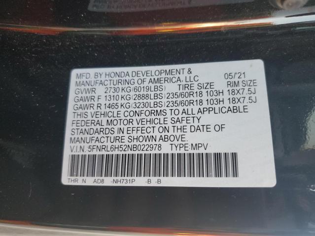 2022 HONDA ODYSSEY EX - 5FNRL6H52NB022978