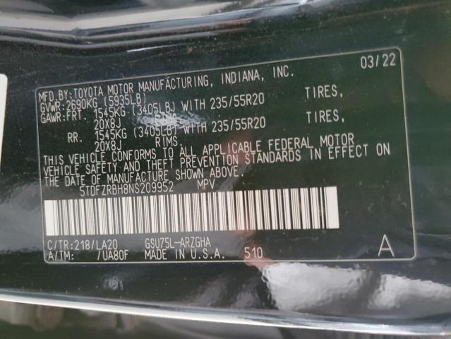 2022 TOYOTA HIGHLANDER PLATINUM #3301762329