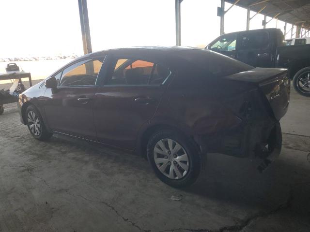 HONDA CIVIC LX 2012 red  gas 2HGFB2F57CH586703 photo #3