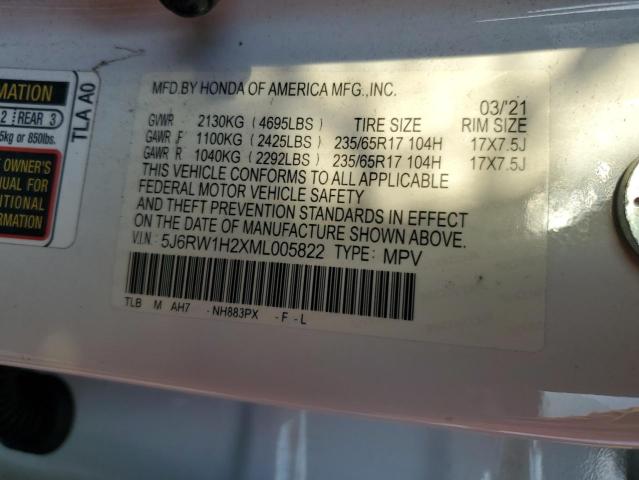 2021 HONDA CR-V LX 5J6RW1H2XML005822