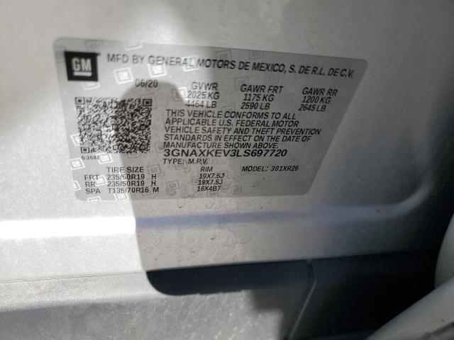 2020 CHEVROLET EQUINOX LT 3GNAXKEV3LS697720