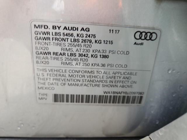2018 AUDI Q5 PREMIUM WA1BNAFY0J2097083