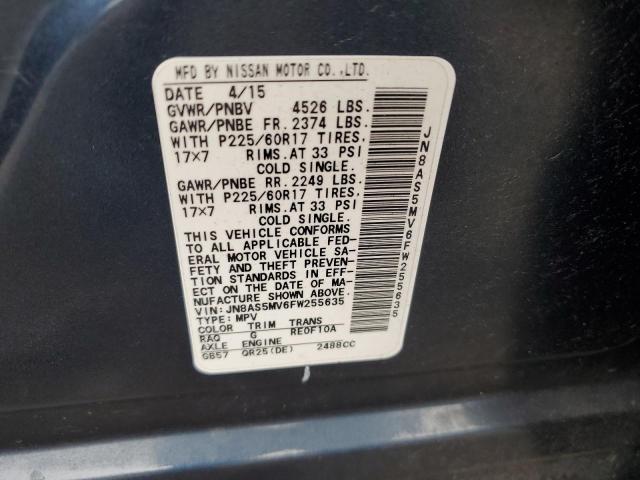 2015 NISSAN ROGUE SELE JN8AS5MV6FW255635