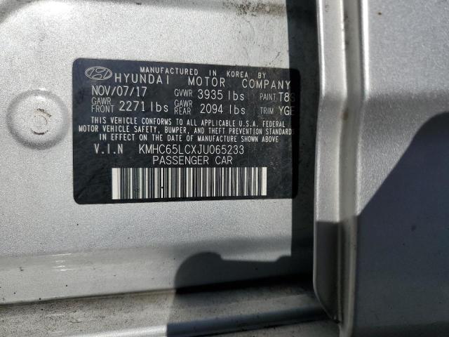 2018 HYUNDAI IONIQ BLUE KMHC65LCXJU065233
