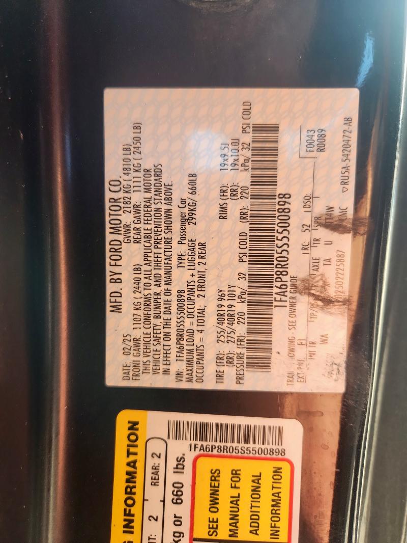 2025 FORD MUSTANG DA 1FA6P8R05S5500898