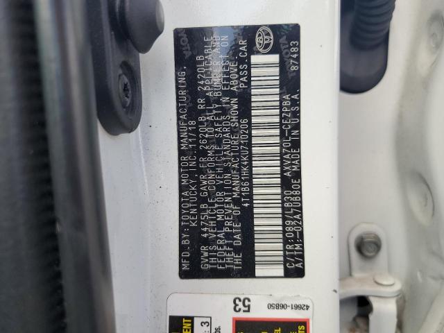 2019 TOYOTA CAMRY XSE 4T1B61HK4KU710206