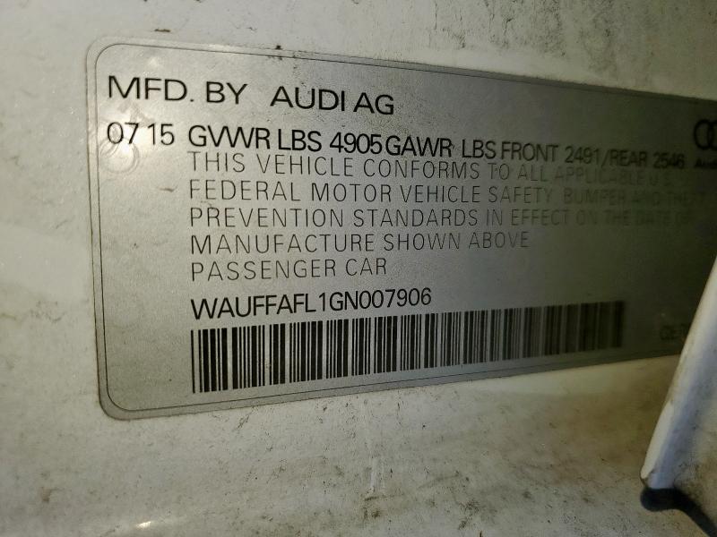 2016 AUDI A4 PREMIUM - WAUFFAFL1GN007906