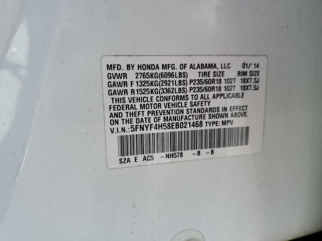 2014 HONDA PILOT EXL - 5FNYF4H58EB021468