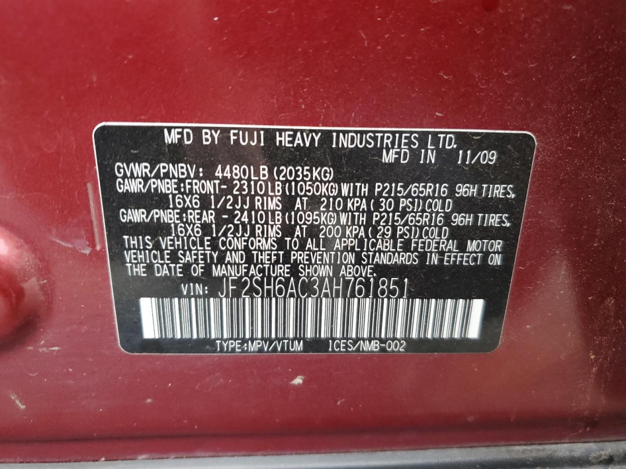 SUBARU FORESTER 2.5X