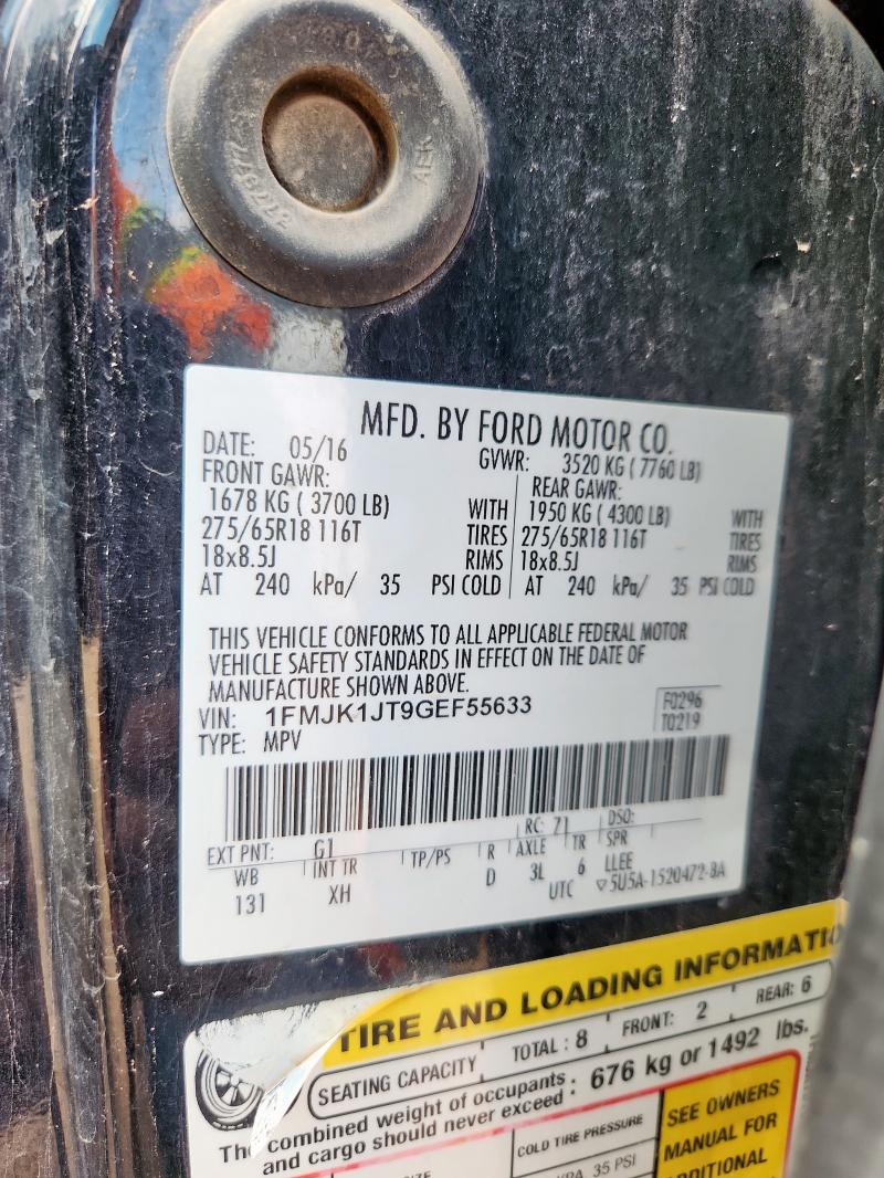 2016 FORD EXPEDITION 1FMJK1JT9GEF55633