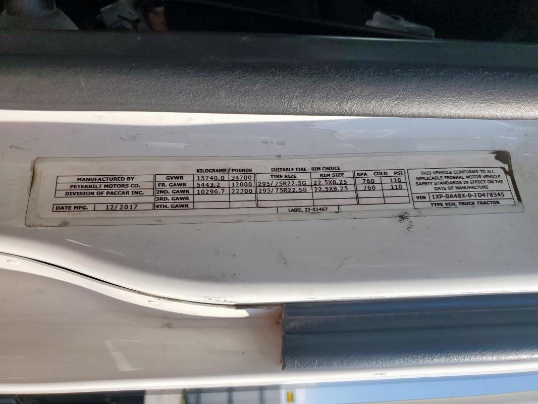 2018 PETERBILT TRACTOR 579 #3292317290