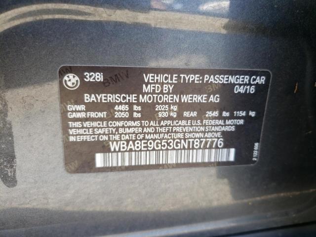 2016 BMW 328 I SULE WBA8E9G53GNT87776