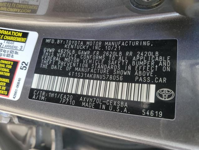 2022 TOYOTA CAMRY NIGHT SHADE #3305462080