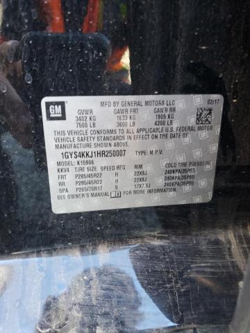 2017 CADILLAC ESCALADE ESV PLATINUM 1GYS4KKJ1HR250007