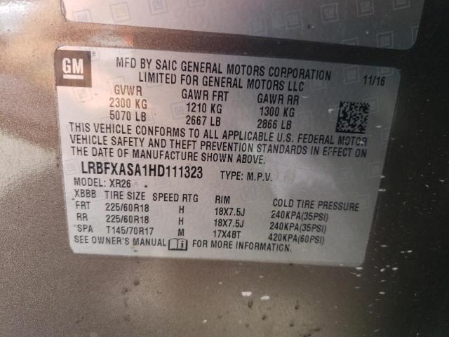 2017 BUICK ENVISION P LRBFXASA1HD111323