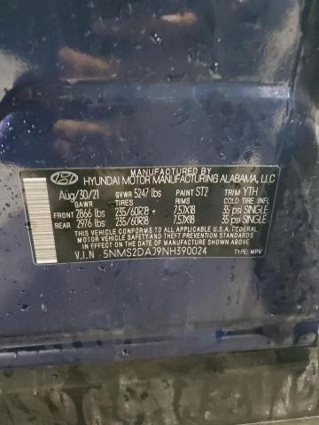2022 HYUNDAI SANTA FE S 5NMS2DAJ9NH390024