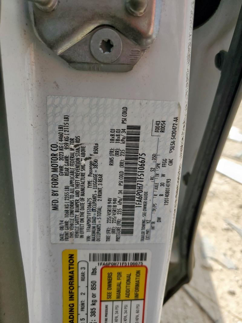 2015 FORD FUSION SE 1FA6P0H71F5106675