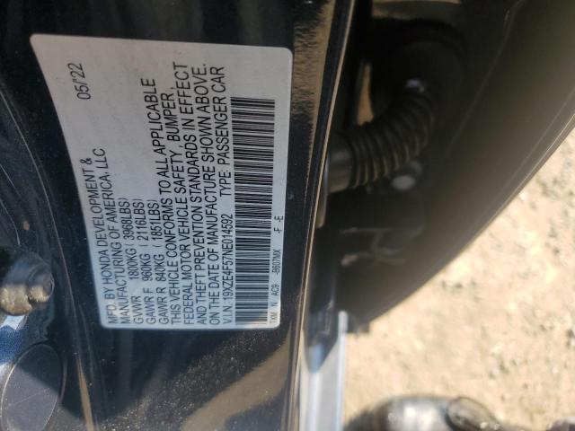 2022 HONDA INSIGHT EX 19XZE4F57NE014592
