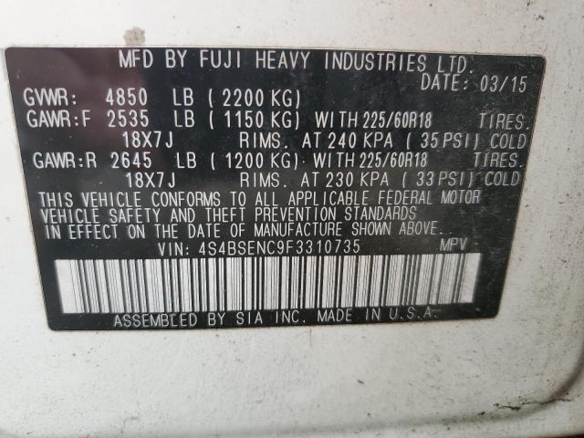 2015 SUBARU OUTBACK 3.6R LIMITED 4S4BSENC9F3310735